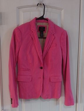 Crew Pink Metallic Herringbone Schoolboy Blazer 00